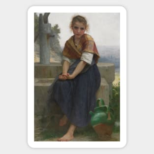 The Broken Pitcher by William-Adolphe Bouguereau Sticker